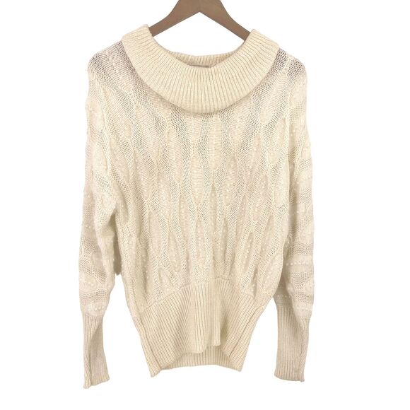 Vintage 80s Michelle Stuart Wool Angora Sweater Pearl Like Beading Size 10 - Picture 1 of 6